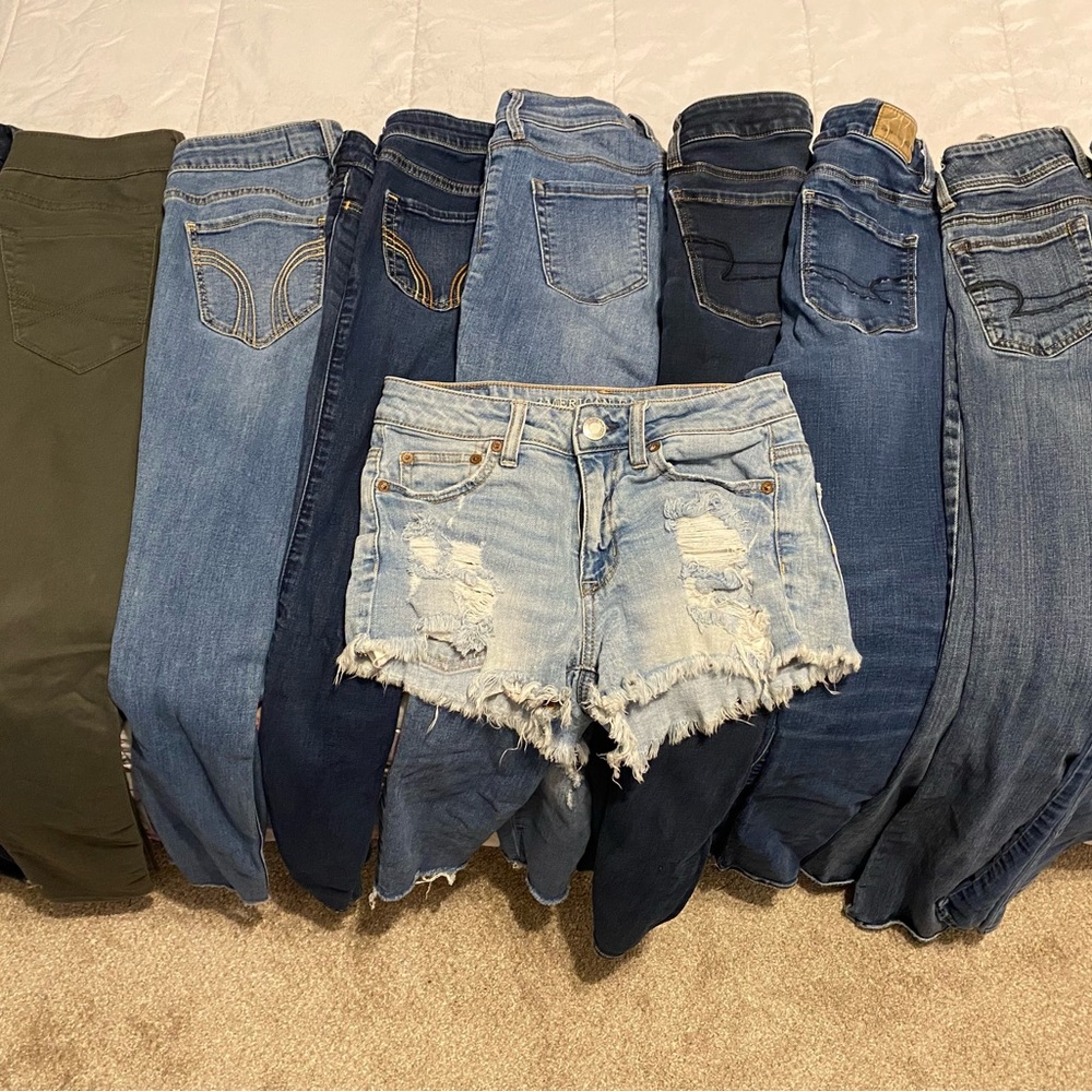 Jeans and shorts